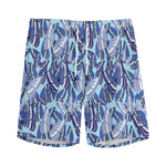 Blue Spring Butterfly Pattern Print Men's Sports Shorts