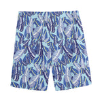 Blue Spring Butterfly Pattern Print Men's Sports Shorts