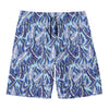 Blue Spring Butterfly Pattern Print Men's Swim Trunks