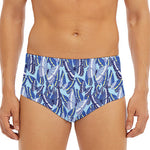 Blue Spring Butterfly Pattern Print Men's Triangle Swim Briefs