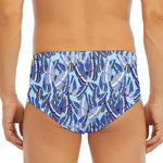 Blue Spring Butterfly Pattern Print Men's Triangle Swim Briefs