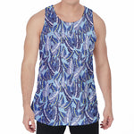 Blue Spring Butterfly Pattern Print Men's Velvet Tank Top