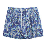 Blue Spring Butterfly Pattern Print Mesh Shorts