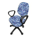 Blue Spring Butterfly Pattern Print Office Chair Cover