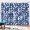 Blue Spring Butterfly Pattern Print Pencil Pleat Curtains