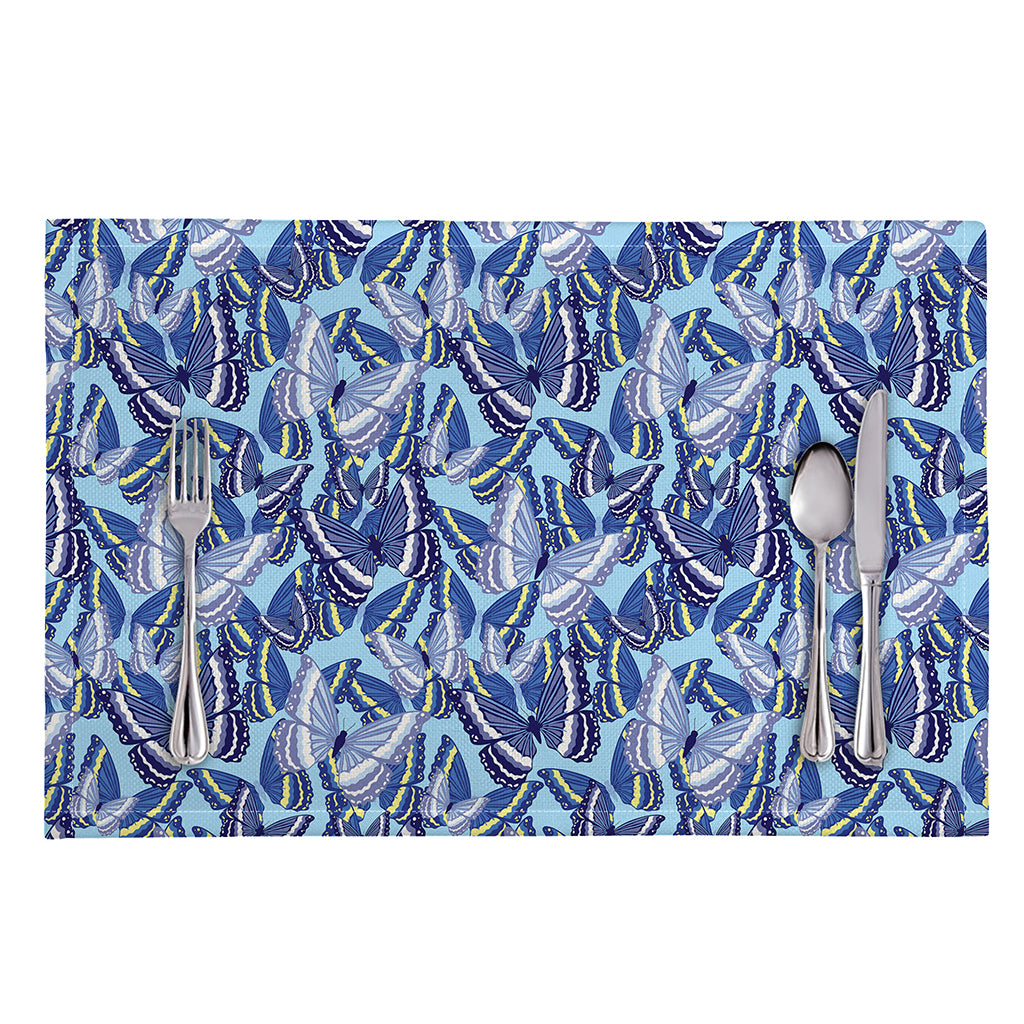 Blue Spring Butterfly Pattern Print Placemat