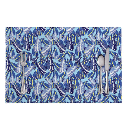 Blue Spring Butterfly Pattern Print Placemat