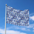 Blue Spring Butterfly Pattern Print Polyester Flag