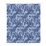 Blue Spring Butterfly Pattern Print Polyester Shower Curtain