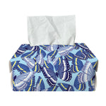 Blue Spring Butterfly Pattern Print Rectangle Tissue Box Cover