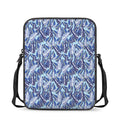 Blue Spring Butterfly Pattern Print Rectangular Crossbody Bag