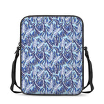 Blue Spring Butterfly Pattern Print Rectangular Crossbody Bag