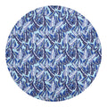 Blue Spring Butterfly Pattern Print Round Blanket