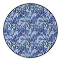 Blue Spring Butterfly Pattern Print Round Floor Mat