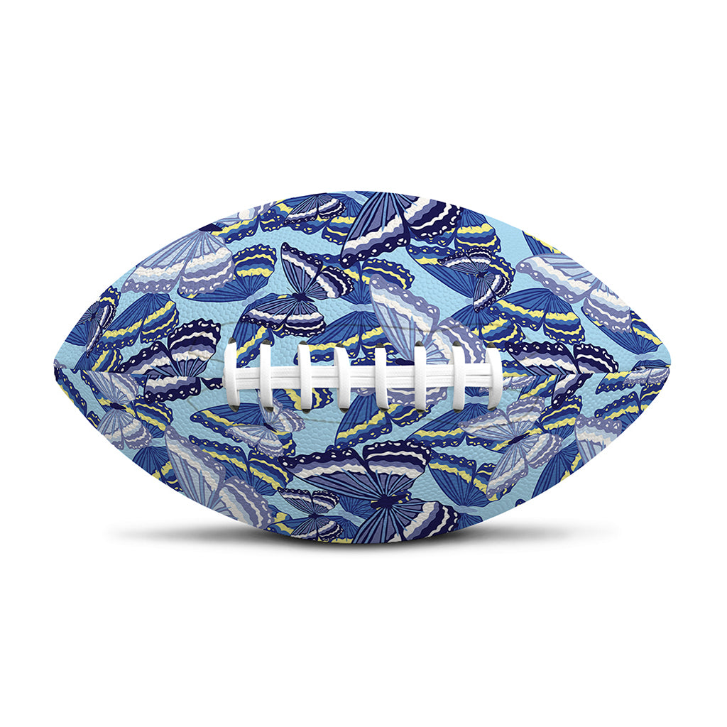 Blue Spring Butterfly Pattern Print Rugby Ball