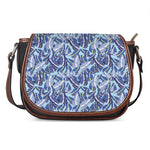 Blue Spring Butterfly Pattern Print Saddle Bag