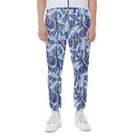 Blue Spring Butterfly Pattern Print Scuba Joggers