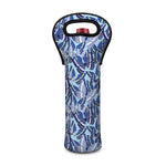 Blue Spring Butterfly Pattern Print Single Neoprene Wine Tote