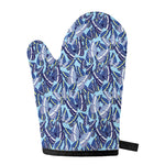Blue Spring Butterfly Pattern Print Single Oven Mitt