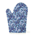 Blue Spring Butterfly Pattern Print Single Oven Mitt