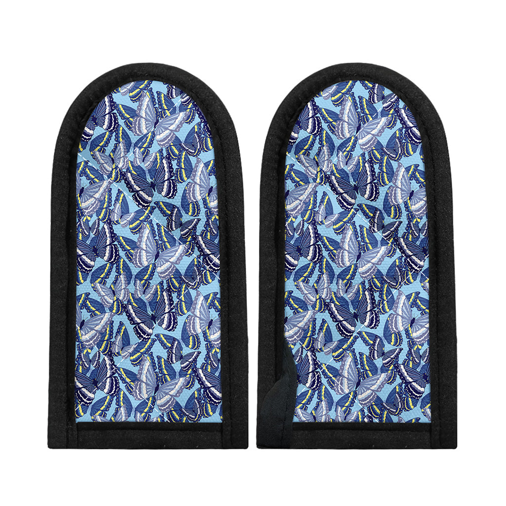 Blue Spring Butterfly Pattern Print Skillet Handle Cover
