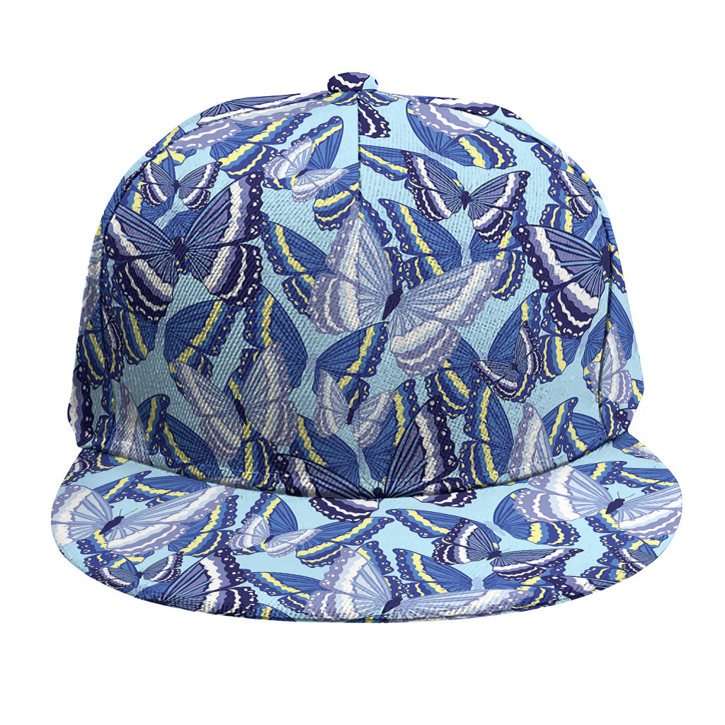 Blue Spring Butterfly Pattern Print Snapback Cap