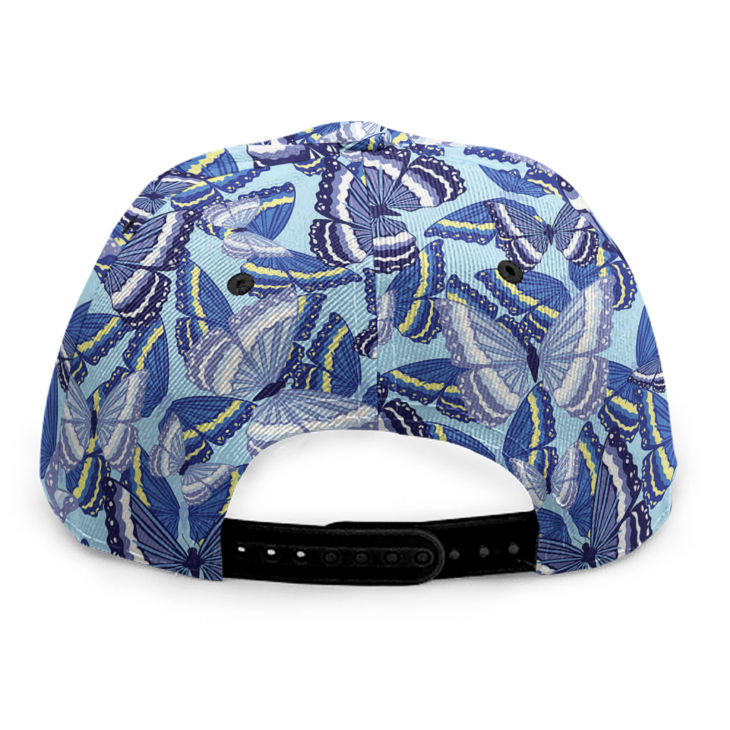 Blue Spring Butterfly Pattern Print Snapback Cap