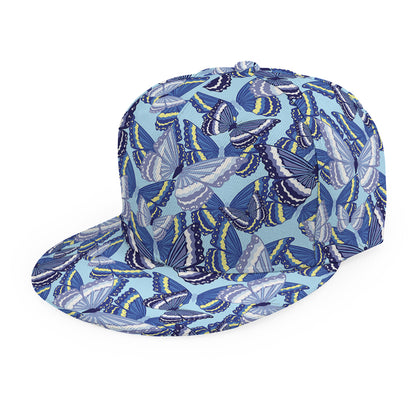 Blue Spring Butterfly Pattern Print Snapback Cap