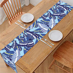 Blue Spring Butterfly Pattern Print Table Runner