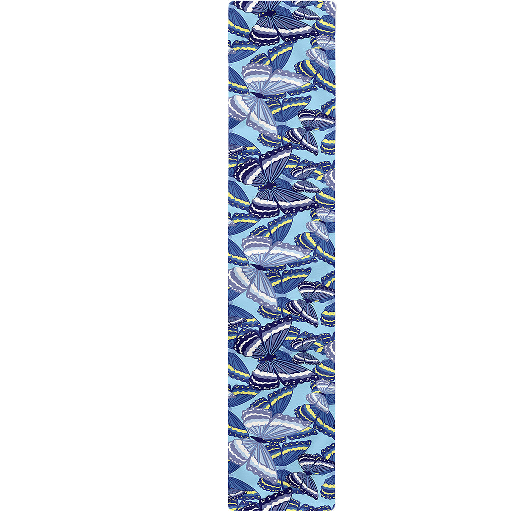 Blue Spring Butterfly Pattern Print Table Runner