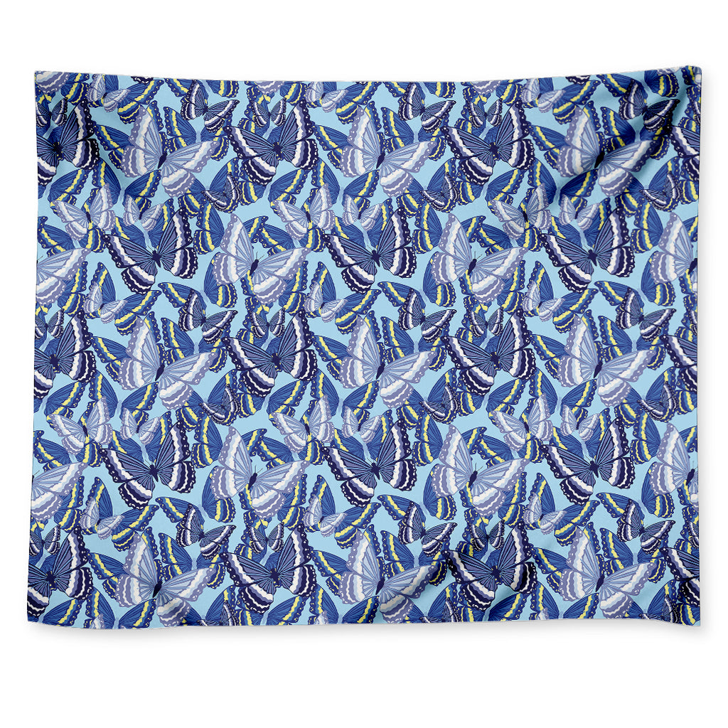 Blue Spring Butterfly Pattern Print Tapestry