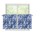 Blue Spring Butterfly Pattern Print Tier Curtains