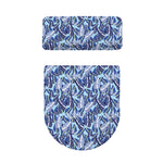 Blue Spring Butterfly Pattern Print Toilet Lid And Tank Cover Set