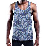 Blue Spring Butterfly Pattern Print Training Tank Top