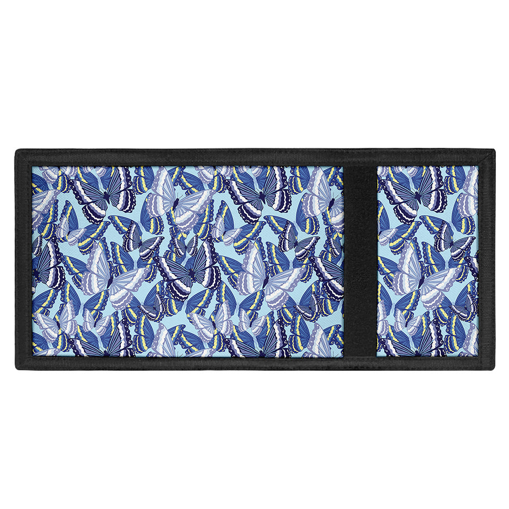 Blue Spring Butterfly Pattern Print Trifold Wallet