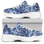 Blue Spring Butterfly Pattern Print White Chunky Shoes