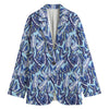 Blue Spring Butterfly Pattern Print Women's Cotton Blazer