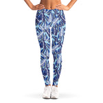Blue Spring Butterfly Pattern Print Women's Leggings