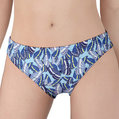 Blue Spring Butterfly Pattern Print Women's Panties