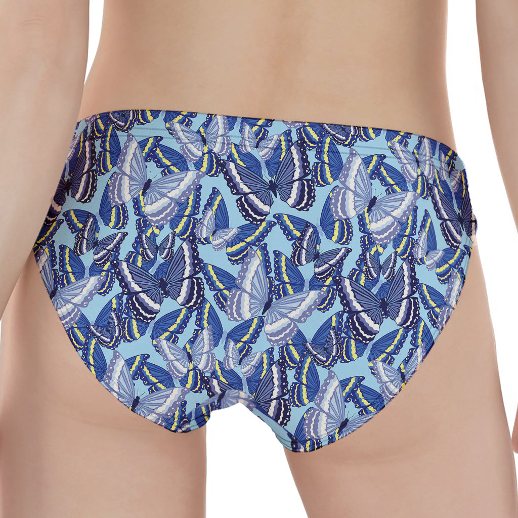 Blue Spring Butterfly Pattern Print Women's Panties