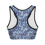 Blue Spring Butterfly Pattern Print Women's Sports Bra