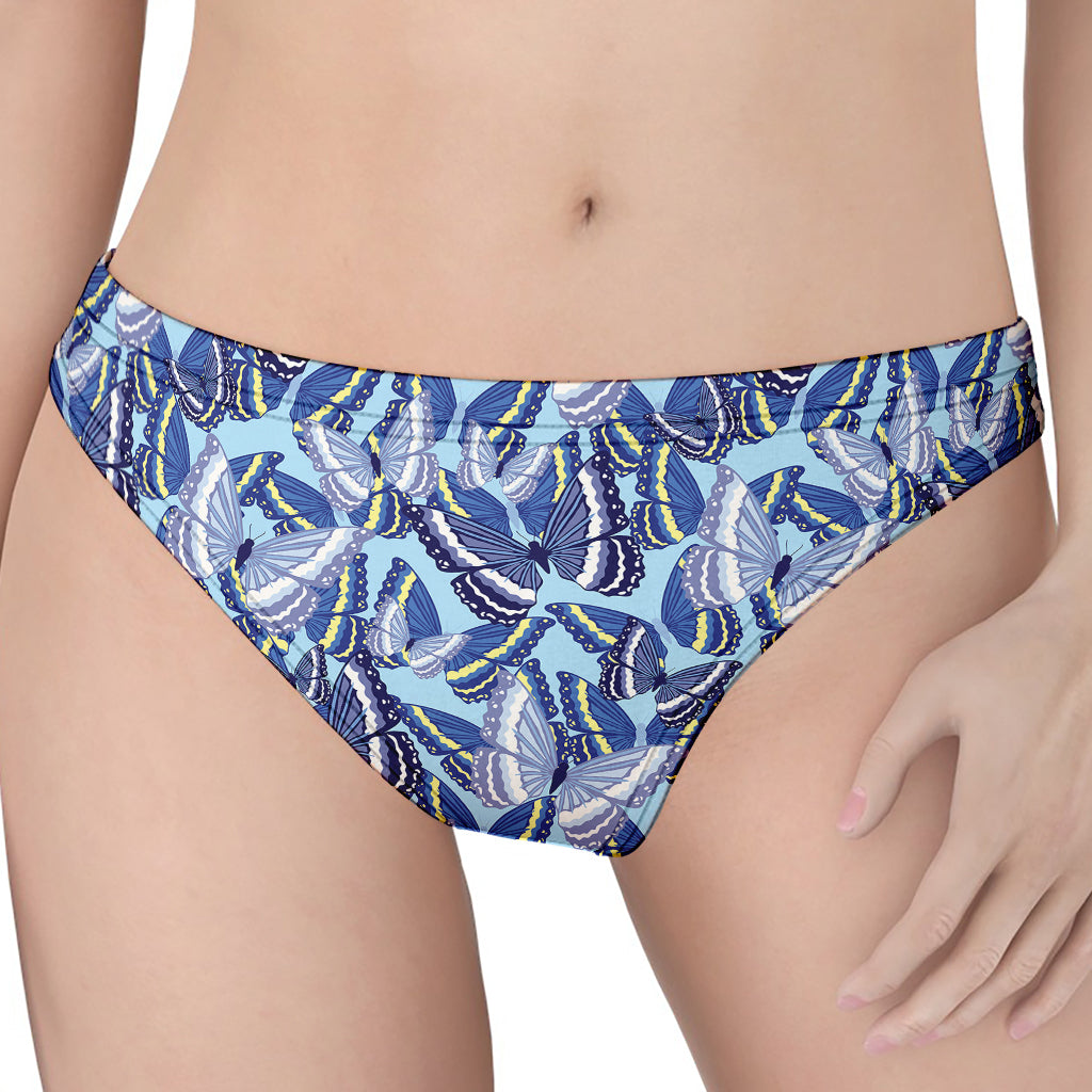 Blue Spring Butterfly Pattern Print Women's Thong