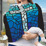 Blue Stained Glass Cross Print Baby Seat Cover