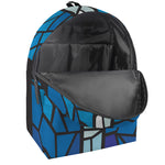 Blue Stained Glass Cross Print Backpack