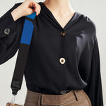 Blue Stained Glass Cross Print Bag Strap