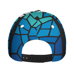 Blue Stained Glass Cross Print Baseball Cap