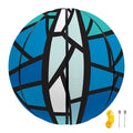 Blue Stained Glass Cross Print Basketball