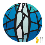 Blue Stained Glass Cross Print Basketball