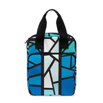 Blue Stained Glass Cross Print Bible Tote Bag