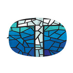 Blue Stained Glass Cross Print Car Side Mirror Covers